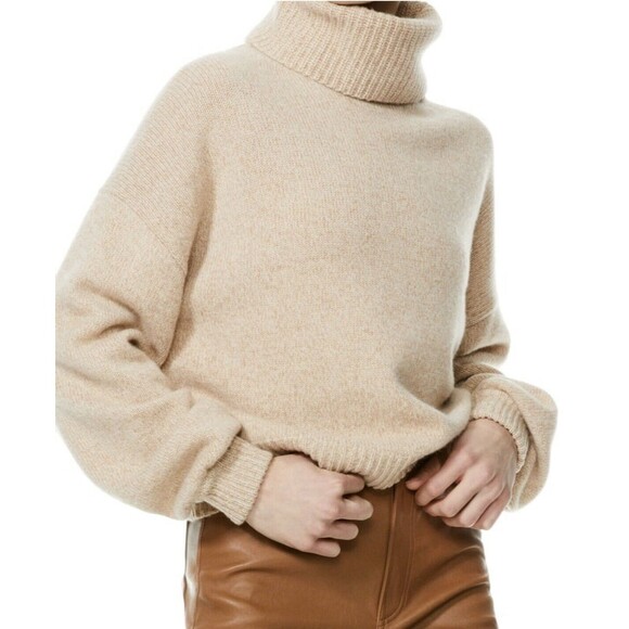 Alice + Olivia Sweaters - Alice + Olivia Franklyn Pullover Cashmere Turtleneck Sweater Size Large Oatmeal